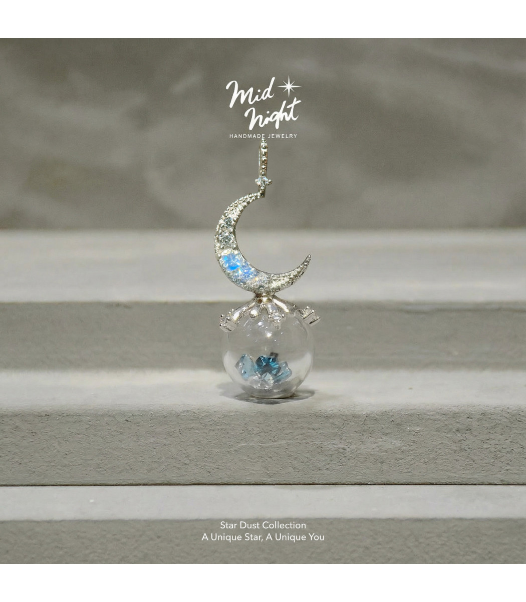 Star Dust Collection-Moon Necklace 